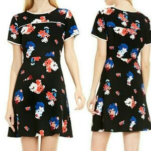 Vince Camuto Short Sleeve Floral Aline Work Dress Size 2 Petite